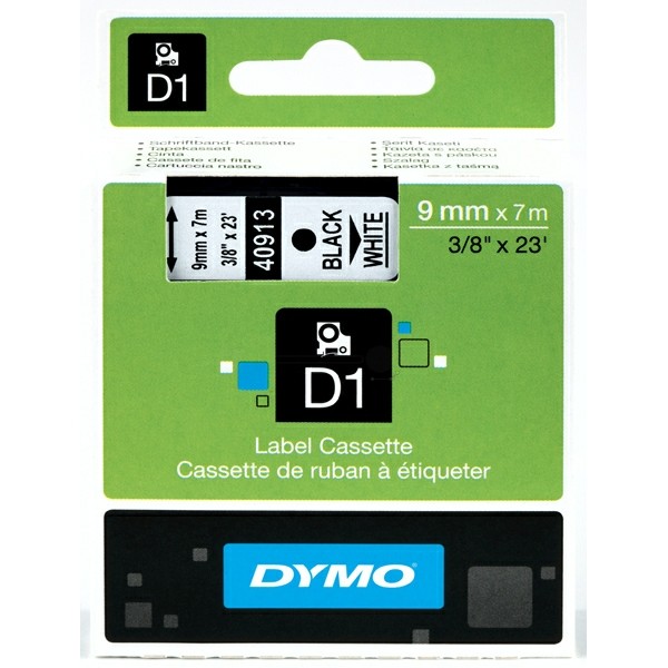 3 Schriftbandkassette für Dymo D1 40913 Schwarz auf Weiß LabelWriter 450 Duo 